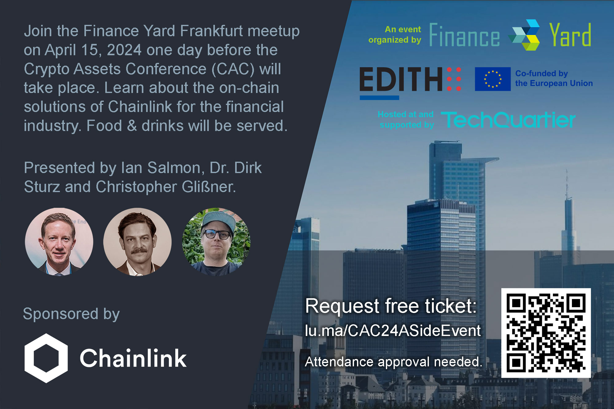 CAC Frankfurt - Crypto Assets Conference Frankfurt am Main - CAC side event - Chainlink Labs - CAC Side Event in Frankfurt, Germany - April 2024 - Finance Yard